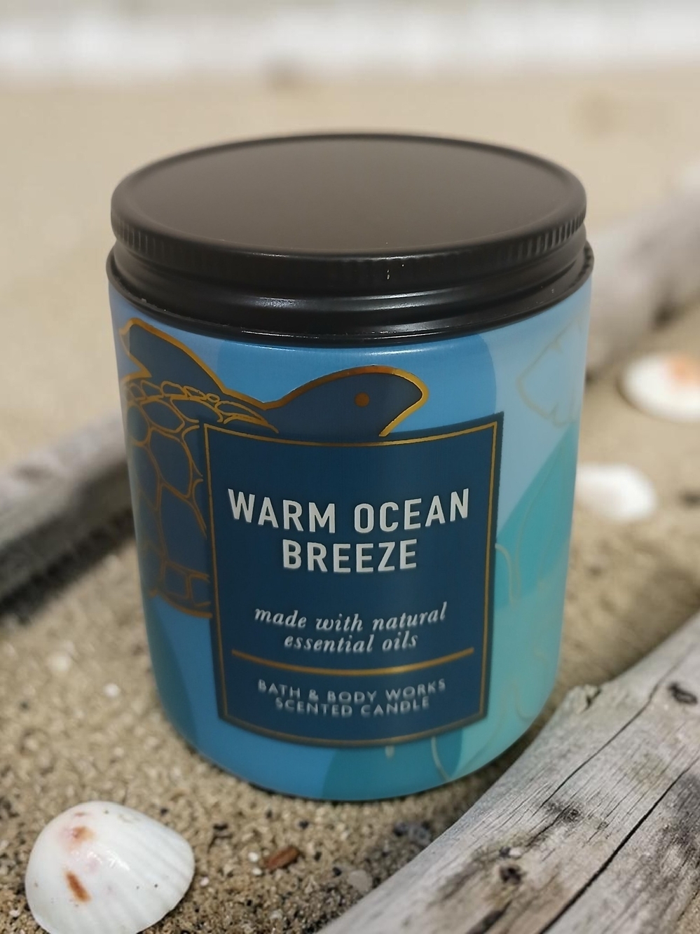 Bath & Body Works Warm Ocean Breeze Candle - Blue & Black